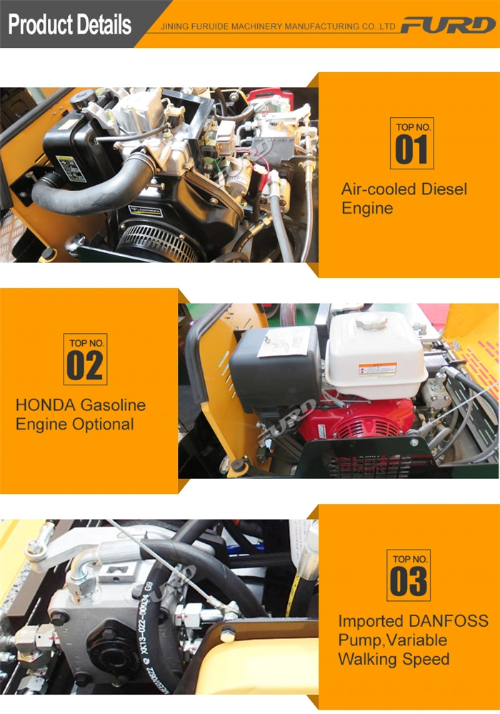 Hydraulic Steering 1 Ton Road Roller Machine Compactor Asphalt Road Roller Fyl-880